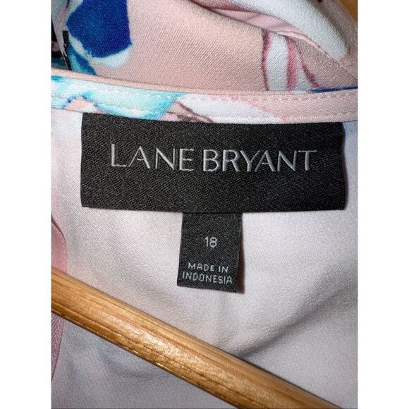 Lane Bryant Size 18 Lena High Low Dress Pastel Pink Blue Floral Modest Feminine - Picture 14 of 15